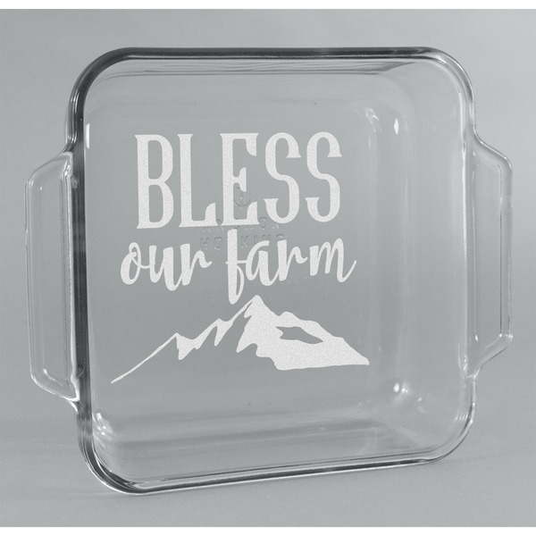 Custom Farm House Glass Cake Dish - 8in x 8in