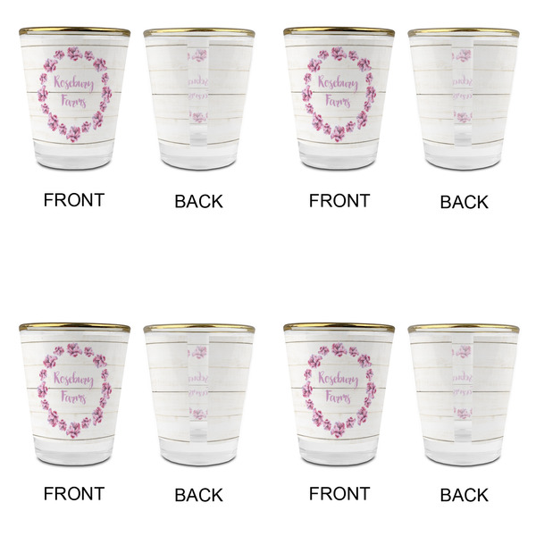 Farm House Glass Shot Glass - with gold rim - Set of 4 - APPROVAL