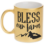 Farm House Metallic Gold Mug (Personalized)