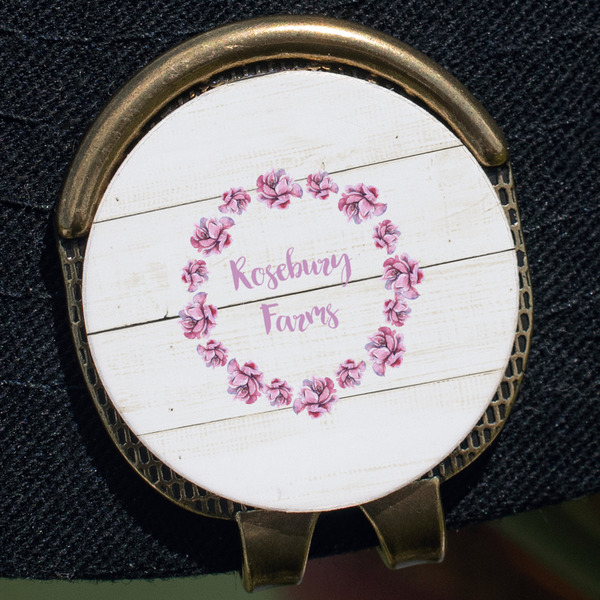 Farm House Golf Ball Marker Hat Clip - Gold - Close Up