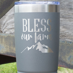 Farm House 20 oz Stainless Steel Tumbler - Grey - Double Sided (Personalized)