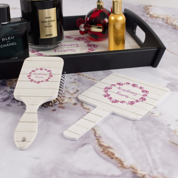 Farm House Hair Brush and Hand Mirror - Bathroom Scene