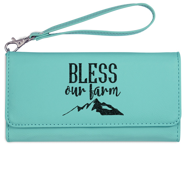 Farm House Ladies Wallet - Leather - Teal - Front View