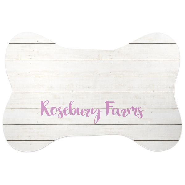 Custom Farm House Bone Shaped Dog Food Mat (Large) (Personalized)