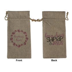 Farm House Large Burlap Gift Bag - Front & Back (Personalized)