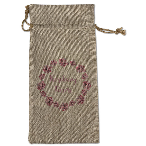 Custom Farm House Large Burlap Gift Bag - Front (Personalized)