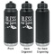 Farm House Laser Engraved Water Bottles - 2 Styles - Front & Back View