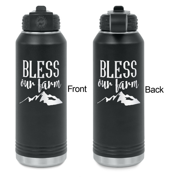 Farm House Laser Engraved Water Bottles - Front & Back Engraving - Front & Back View