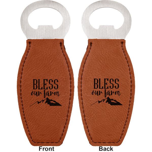 Farm House Leather Bar Bottle Opener - Front and Back