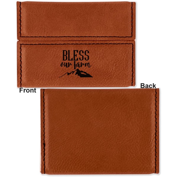 Farm House Leather Business Card Holder Front Back Single Sided - Apvl