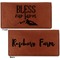 Farm House Leather Checkbook Holder Front and Back
