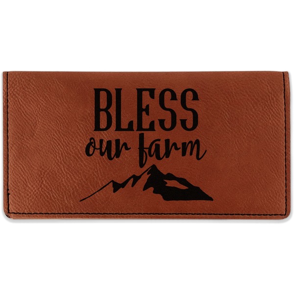 Custom Farm House Leatherette Checkbook Holder - Double Sided (Personalized)