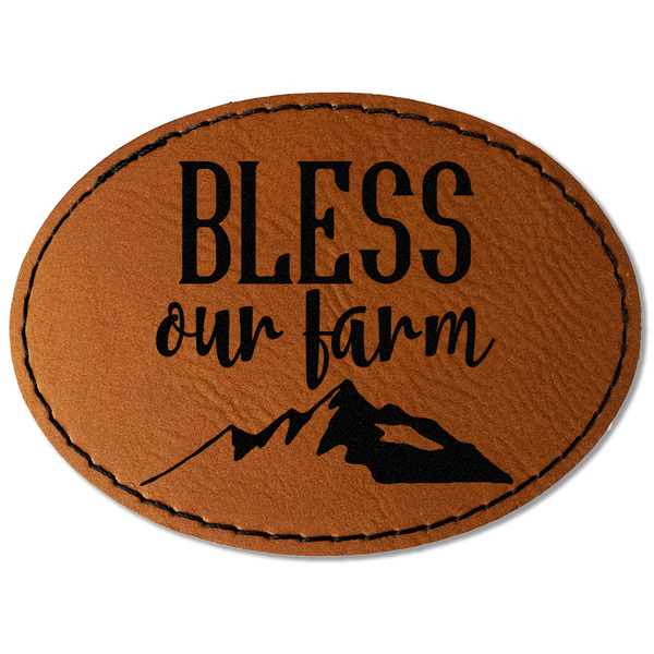 Custom Farm House Faux Leather Iron On Patch - Oval