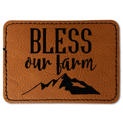 Farm House Faux Leather Iron On Patch - Rectangle
