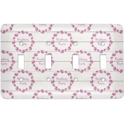 Farm House Light Switch Cover (4 Toggle Plate) (Personalized)