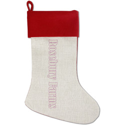 Farm House Red Linen Stocking (Personalized)