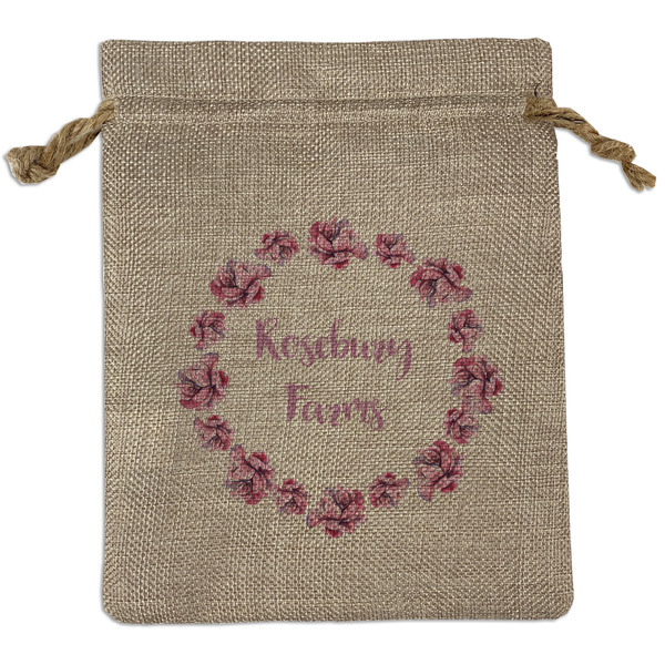 Custom Farm House Medium Burlap Gift Bag - Front (Personalized)