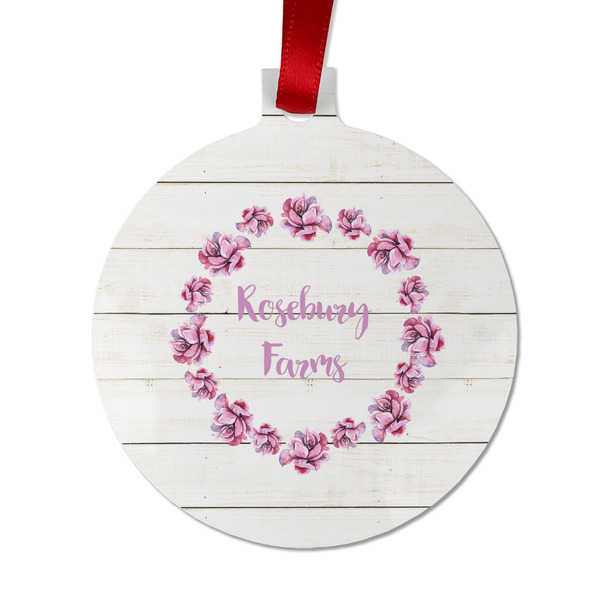 Custom Farm House Metal Ball Ornament - Double Sided w/ Name or Text