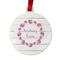 Farm House Metal Ball Ornament - Double Sided w/ Name or Text