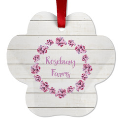 Farm House Metal Paw Ornament - Double Sided w/ Name or Text