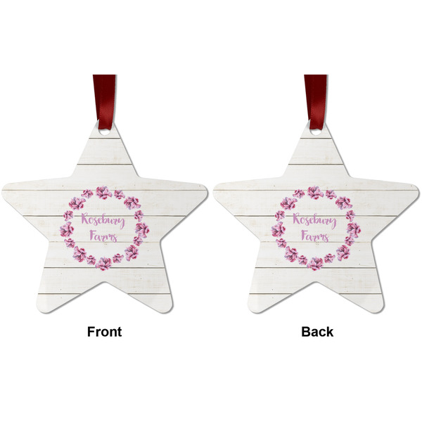 Farm House Metal Star Ornament - Front and Back
