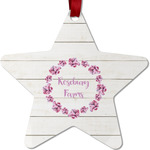 Farm House Metal Star Ornament - Double Sided w/ Name or Text