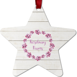 Farm House Metal Star Ornament - Double Sided w/ Name or Text