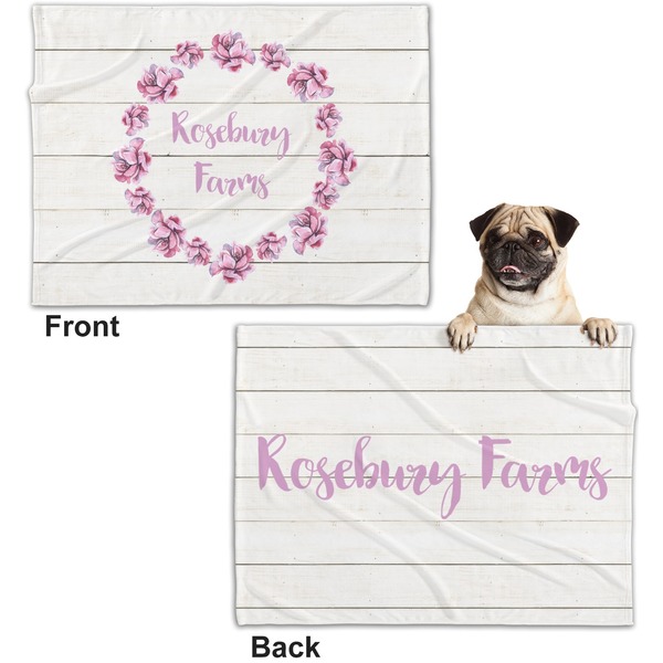 Farm House Microfleece Dog Blanket - Regular - Front & Back