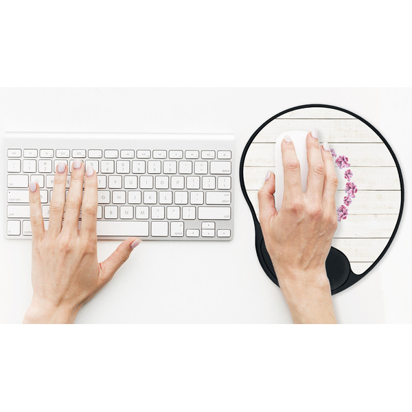 Farm House Mouse Pad with Wrist Rest - LIFESYTLE 2 (in use)