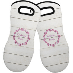 Farm House Neoprene Oven Mitts - Set of 2 w/ Name or Text
