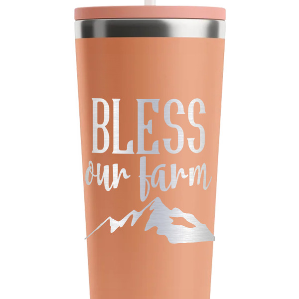 Farm House Peach RTIC Everyday Tumbler - 28 oz. - Close Up