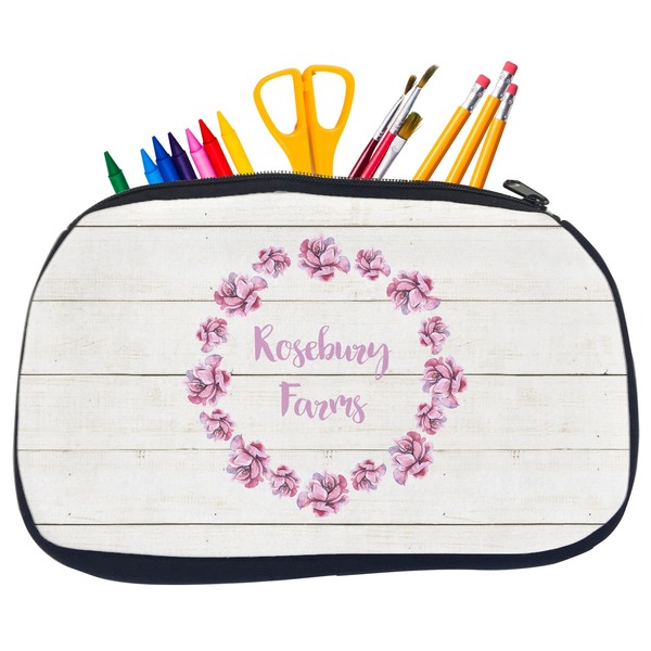 Custom Farm House Neoprene Pencil Case - Medium w/ Name or Text