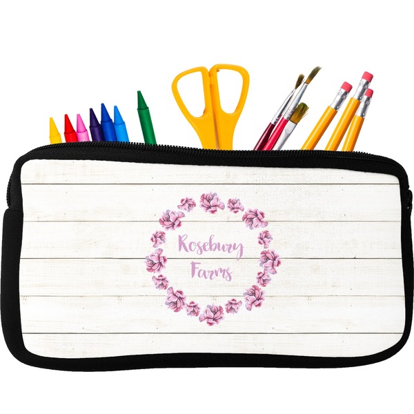 Custom Farm House Neoprene Pencil Case - Small w/ Name or Text