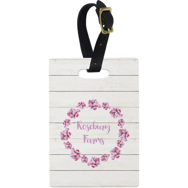Custom Farm House Plastic Luggage Tag - Rectangular w/ Name or Text