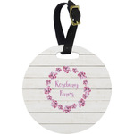 Farm House Plastic Luggage Tag - Round (Personalized)