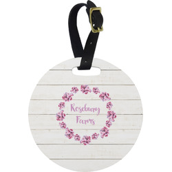 Farm House Plastic Luggage Tag - Round (Personalized)