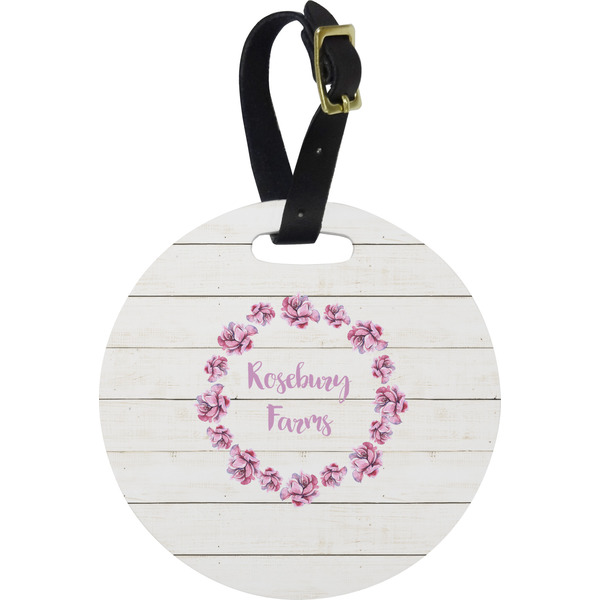 Custom Farm House Plastic Luggage Tag - Round (Personalized)