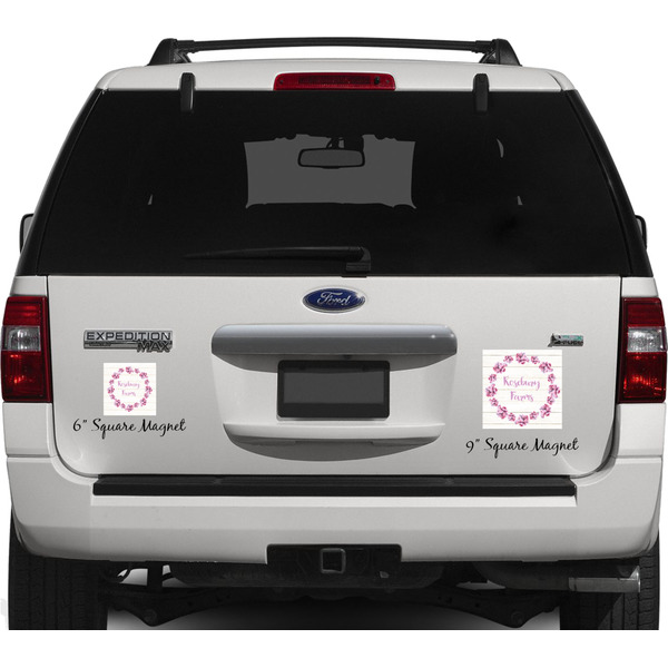 Farm House Personalized Square Car Magnets on Ford Explorer