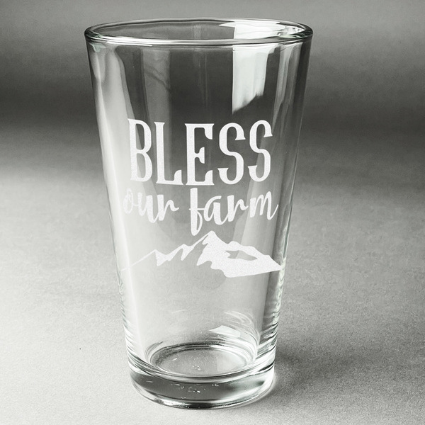 Custom Farm House Pint Glass - Engraved