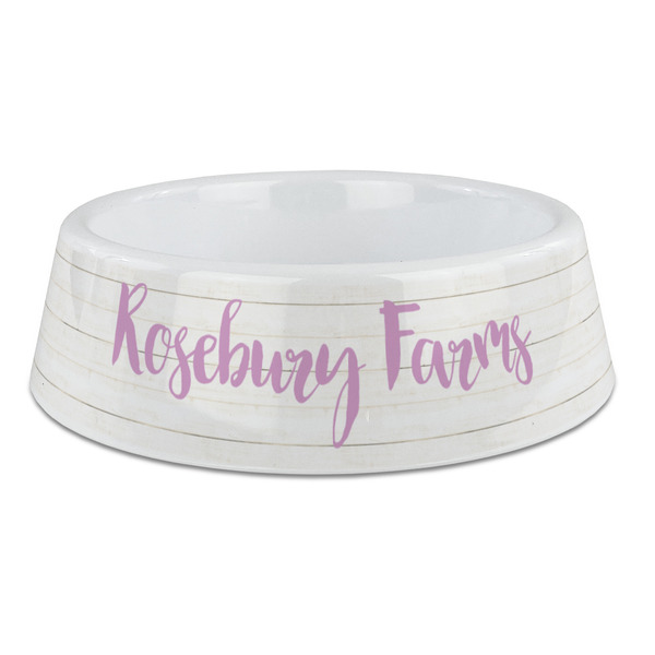 Custom Farm House Plastic Dog Bowl - Large (Personalized)