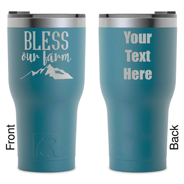 Custom Farm House RTIC Tumbler - Dark Teal - Laser Engraved - Double-Sided (Personalized)