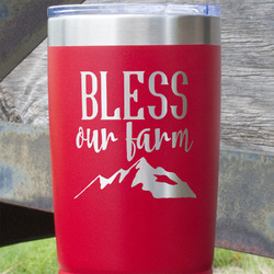 Farm House 20 oz Stainless Steel Tumbler - Red - Double Sided (Personalized)