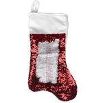 Farm House Reversible Sequin Stocking - Red (Personalized)