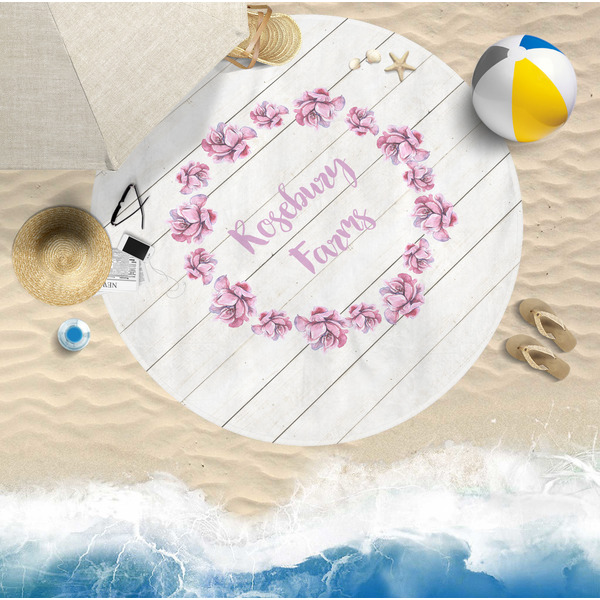 Farm House Round Beach Towel Lifestyle