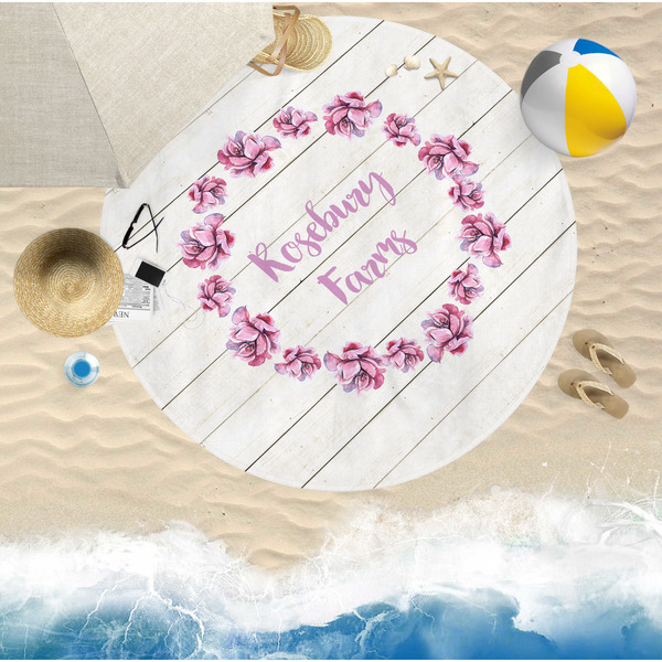 Farm House Round Beach Towel Lifestyle