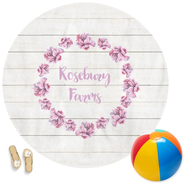 Custom Farm House Round Beach Towel (Personalized)