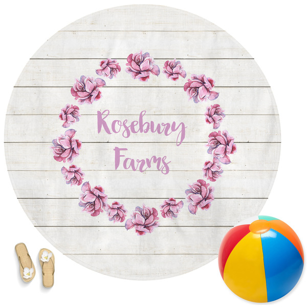 Custom Farm House Round Beach Towel (Personalized)