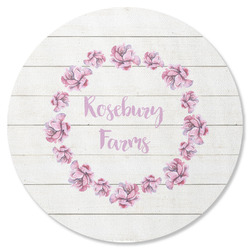 Farm House Round Rubber Backed Coaster (Personalized)