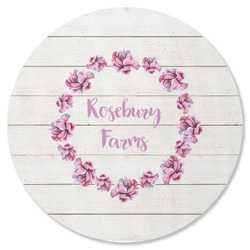 Farm House Round Rubber Backed Coaster (Personalized)
