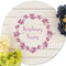 Farm House Round Linen Placemats - Front (w flowers)